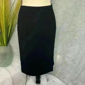 Armani Colleziono Antinea Knee Length Lined Black Skirt Side Zipper Size 4